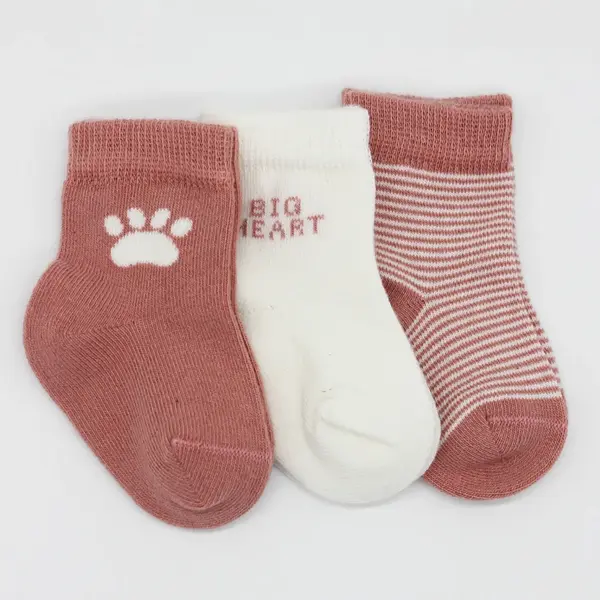 Bibaby Çorap Soket 3lü Bistyle Pati Penye Pudra