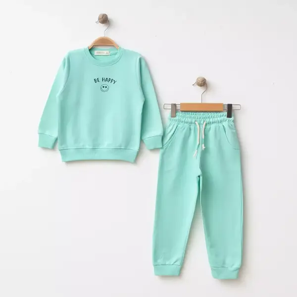 Bebolly 2li Takım Be Happy Baskılı Mint