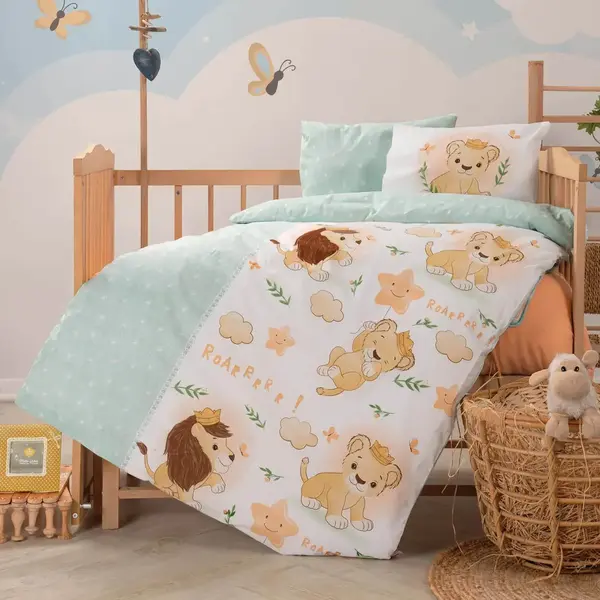 Cottonbox Bebek Nevresim Takımı Aslan Mint