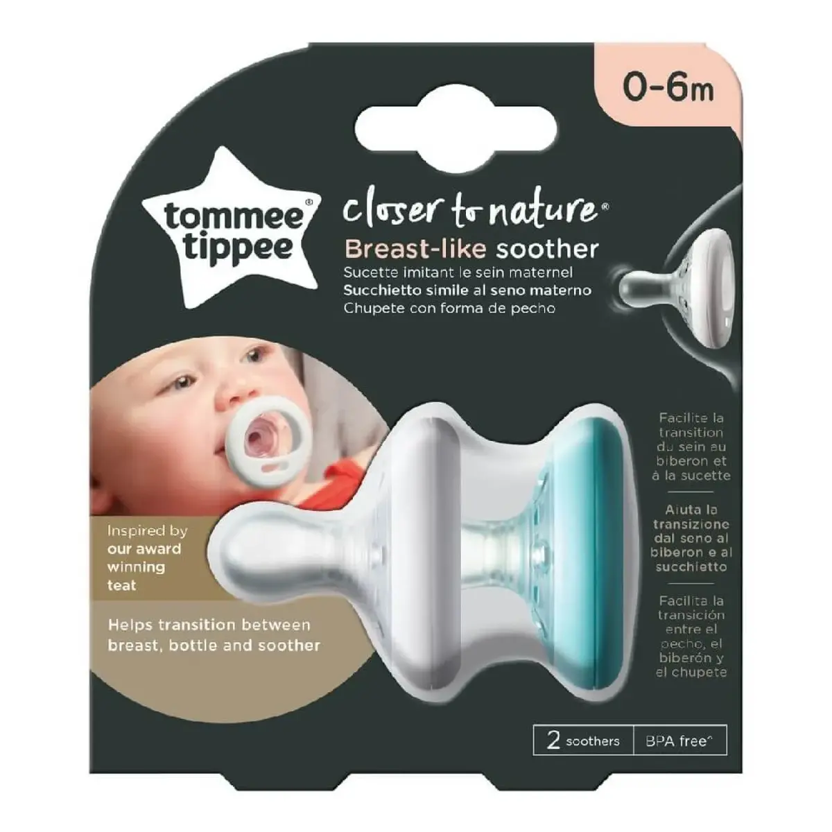 Tommee Tippee Breastlike Emzik 2li 0-6 Ay Mavi - Beyaz