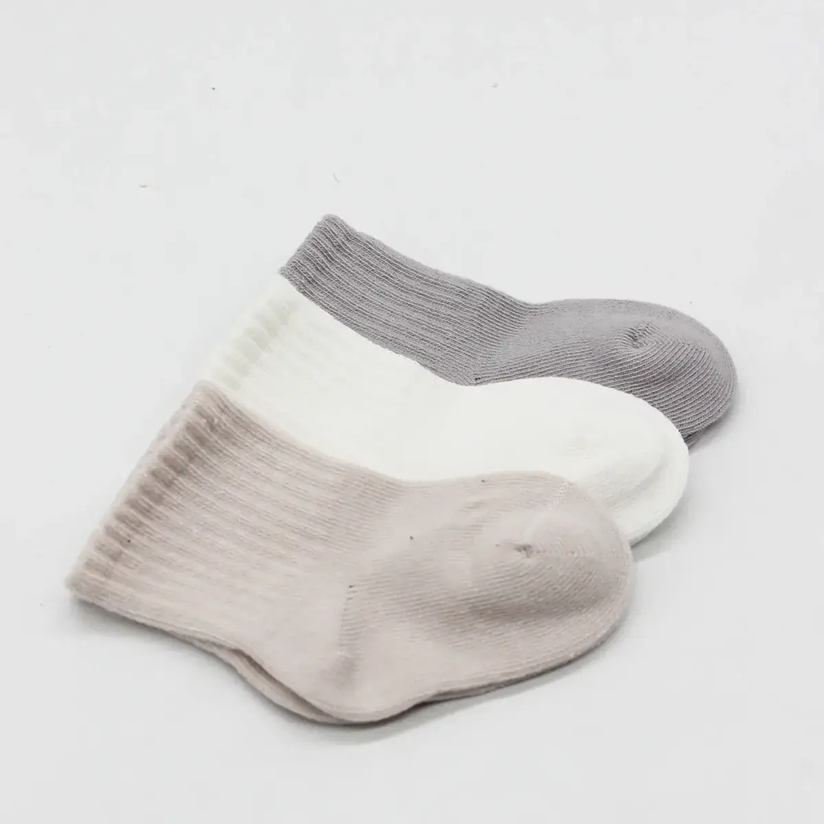 Bistyle Soket Çorap Penye 3lü Elephant Boy Gri - Ekru - Taş