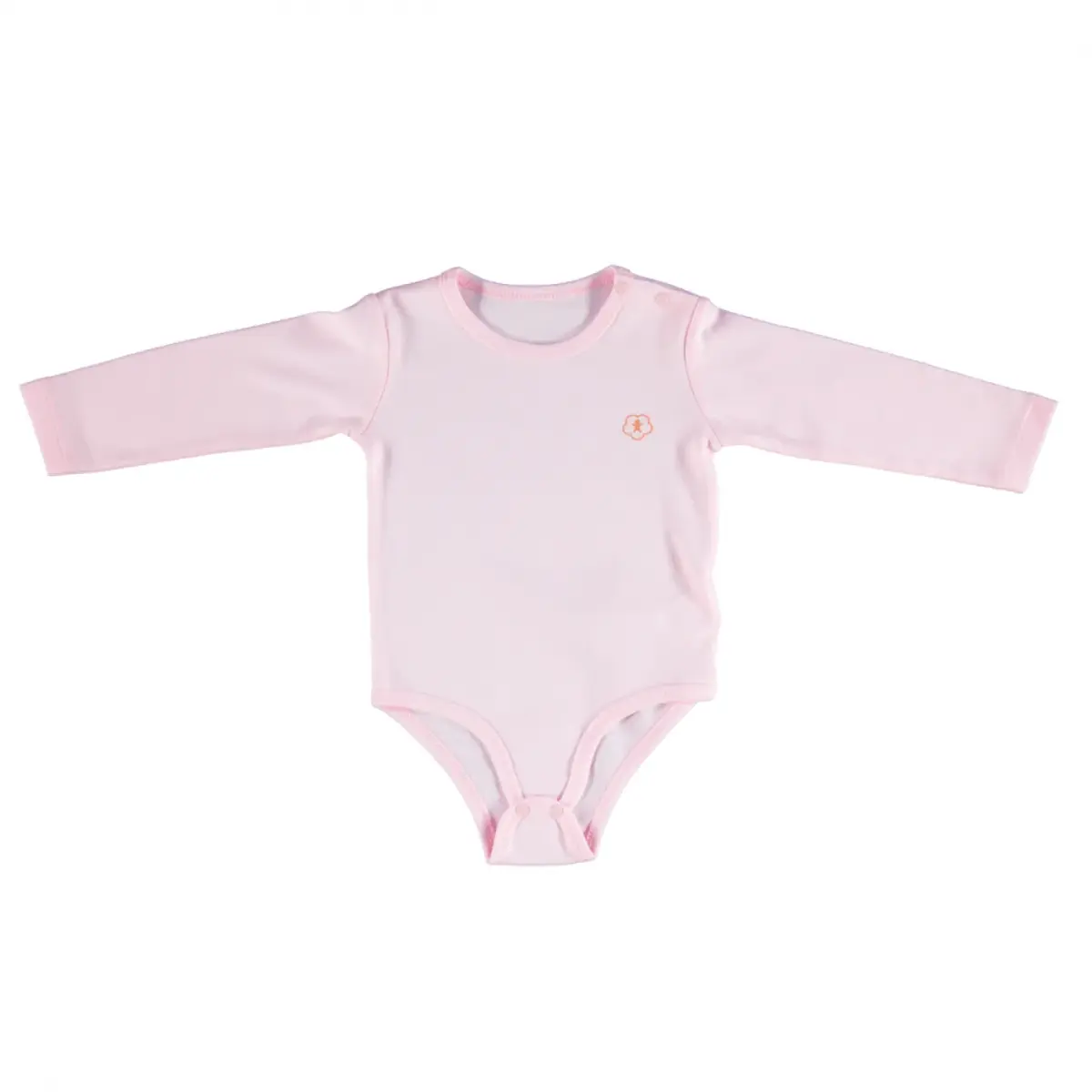 Bibaby Organik Body Uzun Kol Basic Pembe