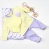 Bibaby Organik Zıbın Takımı Battaniyeli Tüllü Love You Baby Yellow Lavander