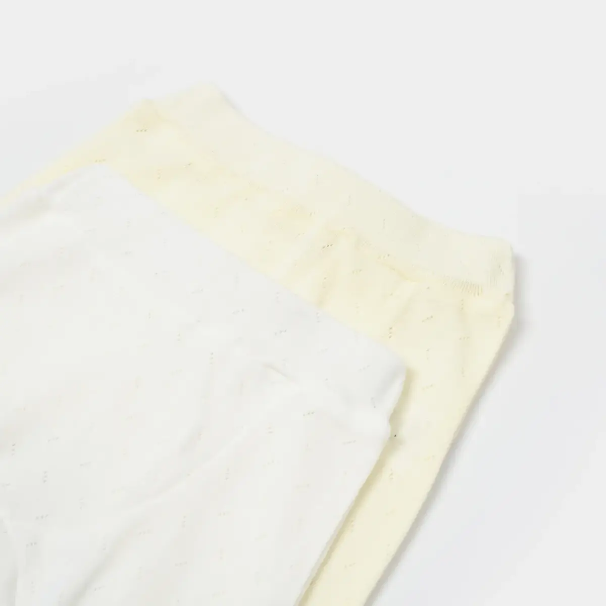 Bibaby Pantolon Patiksiz 2li Jakarlı Sarı - Ekru
