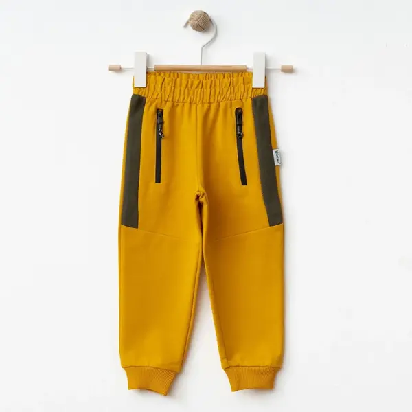 Winimo Çocuk Eşofman Altı Yan Parçalı Fermuarlı Hardal