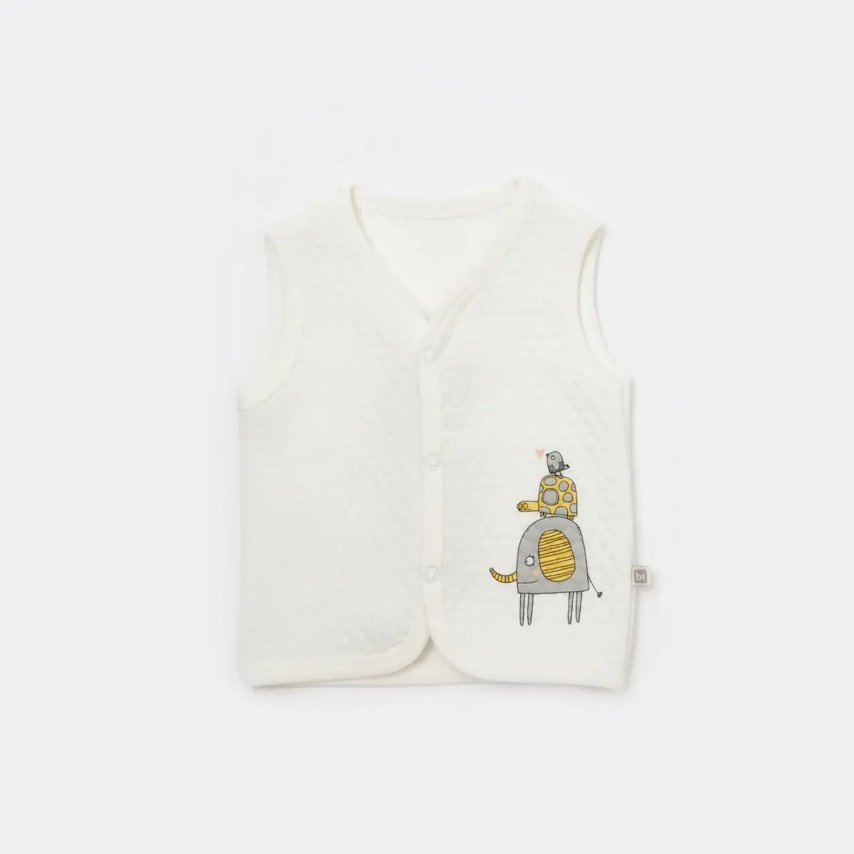 Bibaby Yelek Kapitone Hello Elephant Ekru