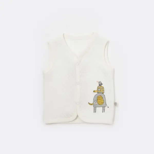 Bibaby Yelek Kapitone Hello Elephant Ekru
