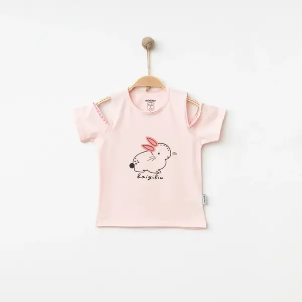 Winimo T-Shirt Tavşan Baskılı Pudra