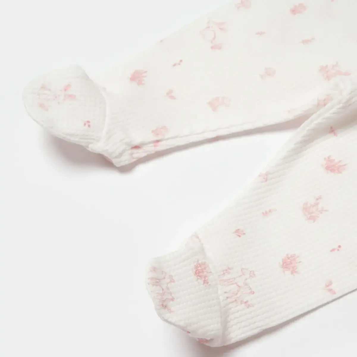 Bibaby Organik Pantolon Patikli Waffle Deer And Bird Ekru - Gül