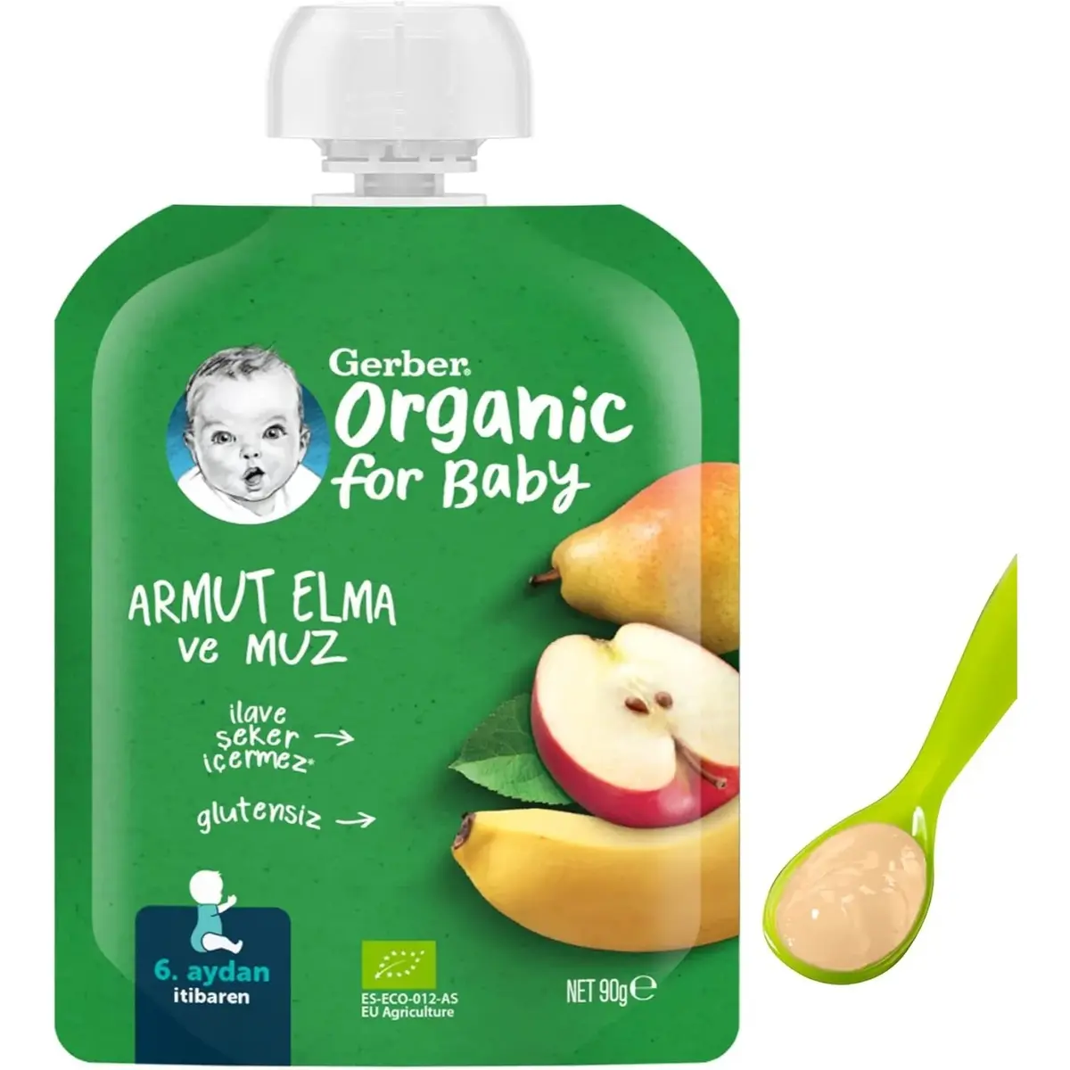 Gerber Organik Armutlu Elmalı Muzlu Meyve Püresi 90 gr*2