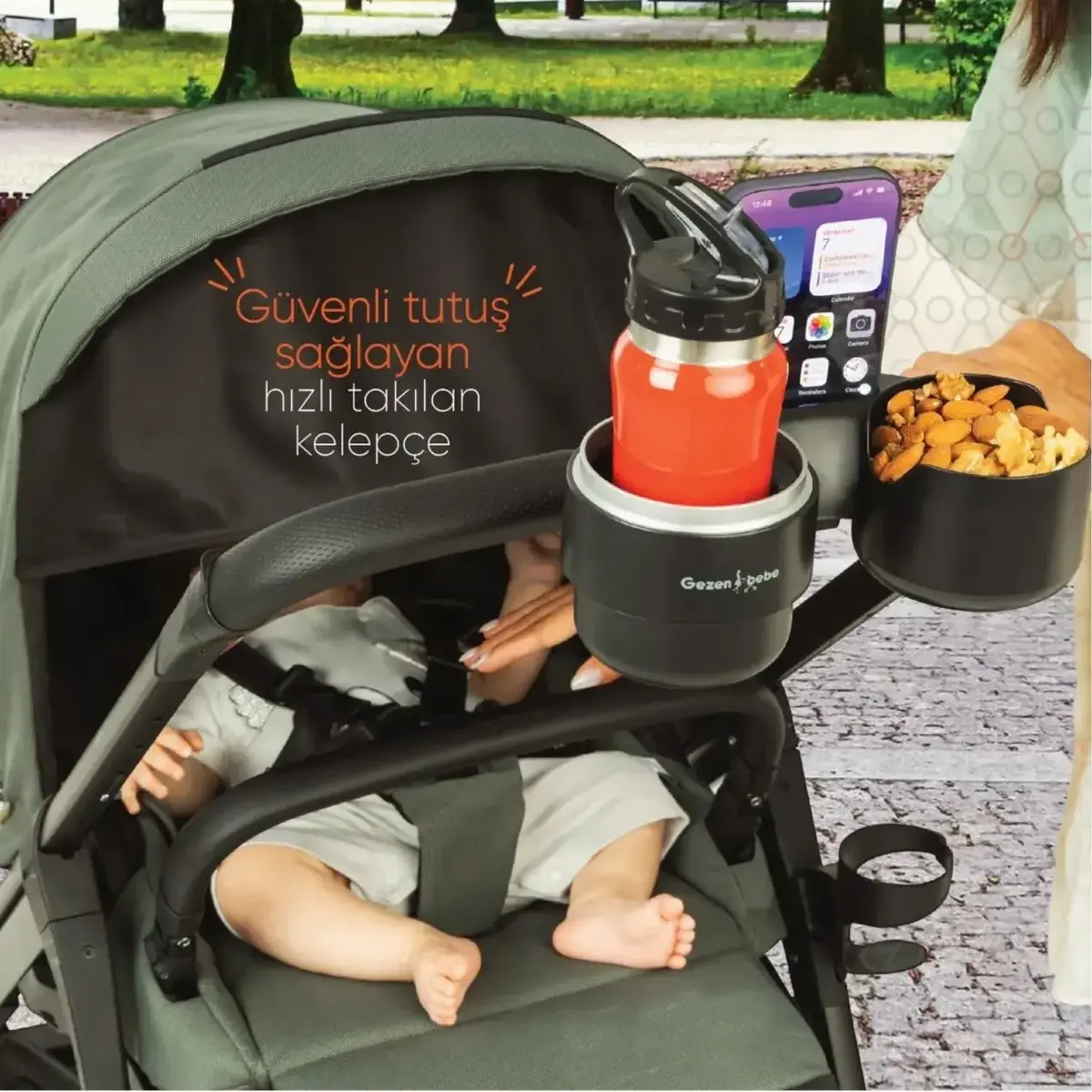Gezenbebe 3’ü 1 Arada Bebek Arabası Telefon, Şişe ve Atıştırmalık Tepsisi