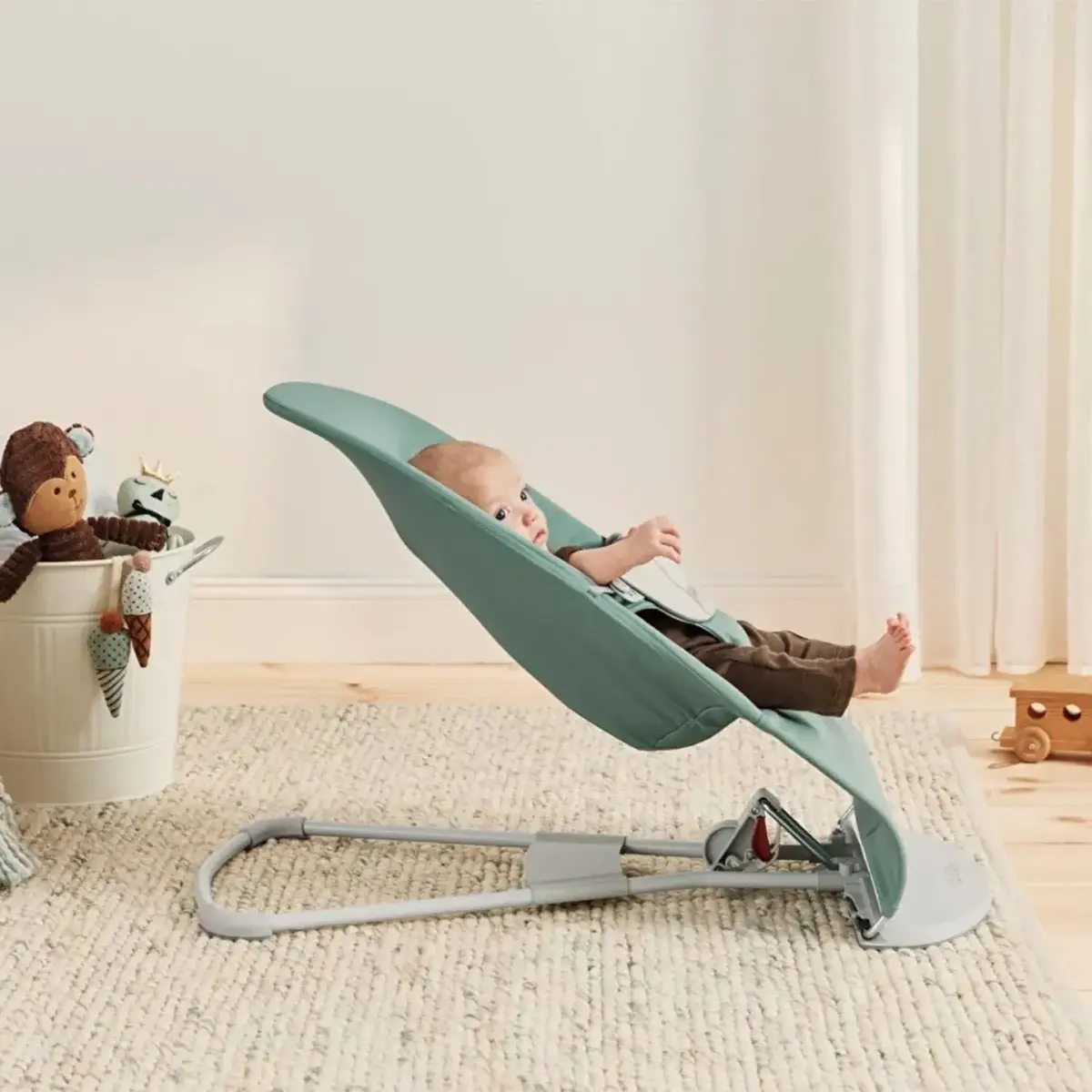 Babybjörn Balance Soft Ana Kucağı Woven Jersey Light Sage Gri Şase