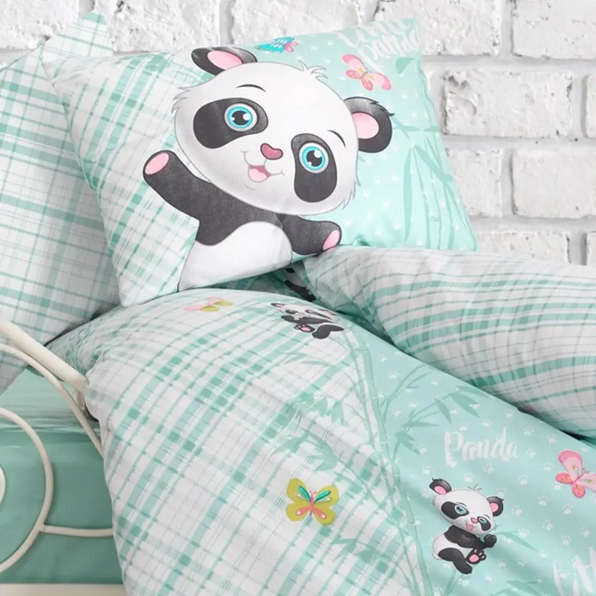 Cottonbox Bebek Nevresim Takımı Panda Mint