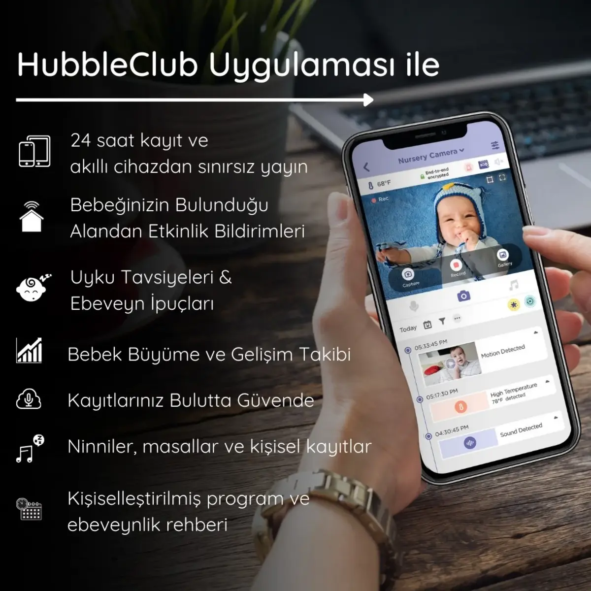Hubble Nursery Pal Glow 5 inç Dijital Bebek Kamerası