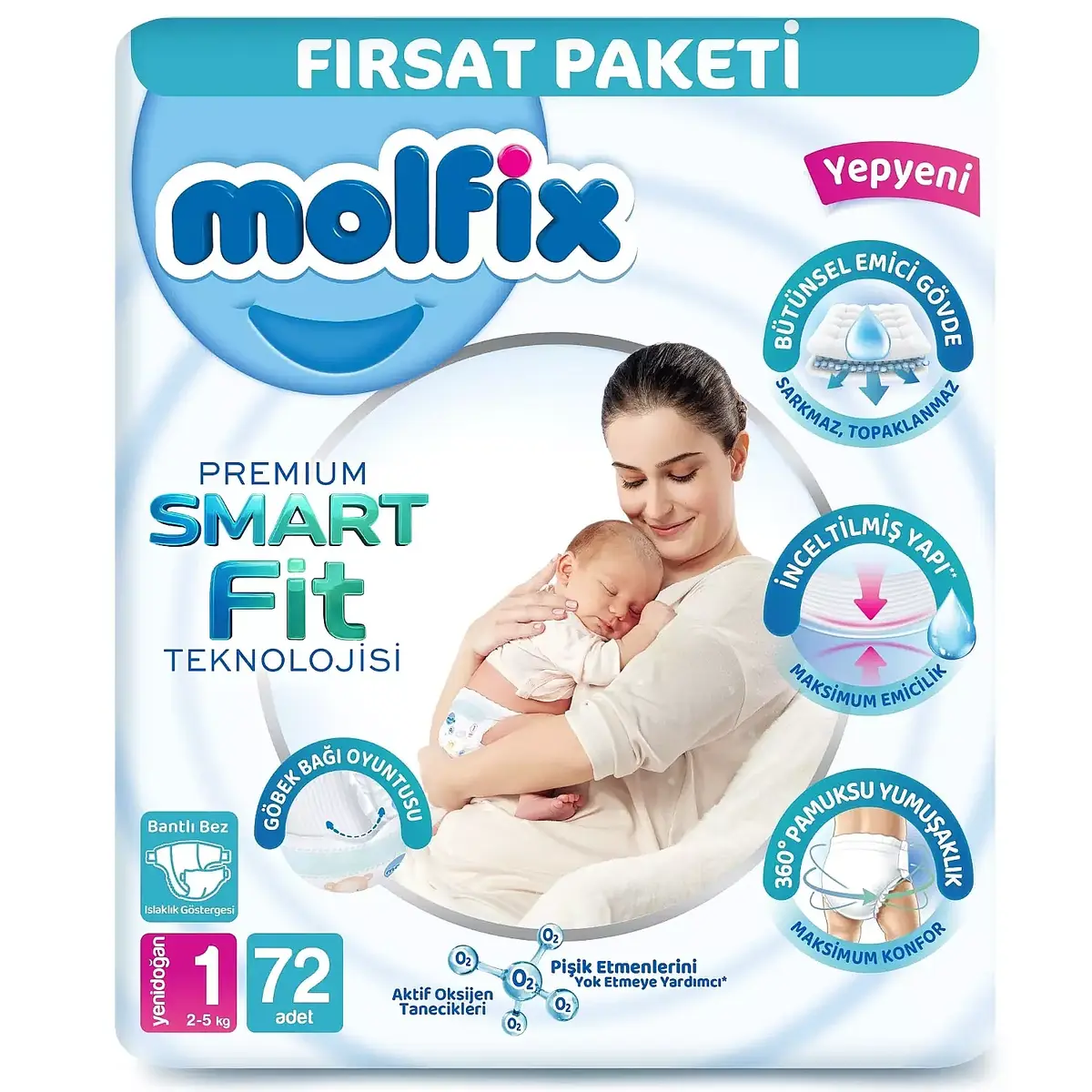 Molfix Premade Bebek Bezi 1 Beden Yenidoğan 72li Fırsat Paketi