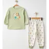 Mini Damla Pijama Takımı Penye Cool Camp Baskılı Yeşil