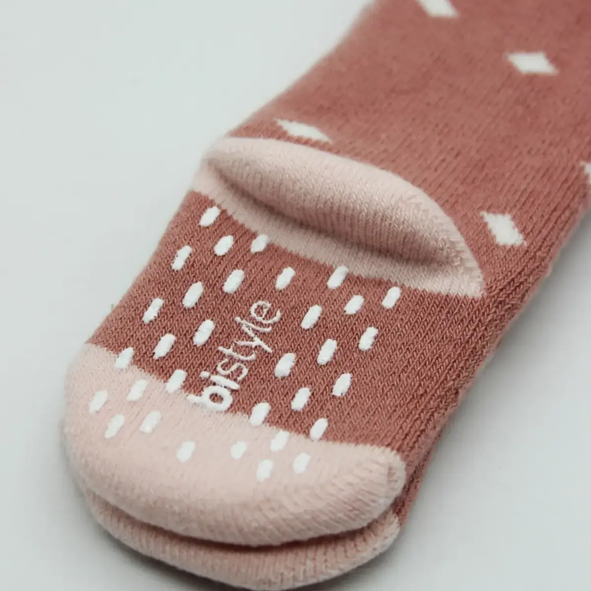 Bistyle Organik Çorap Külotlu Kaymaz Havlu  Puanlı Pudra