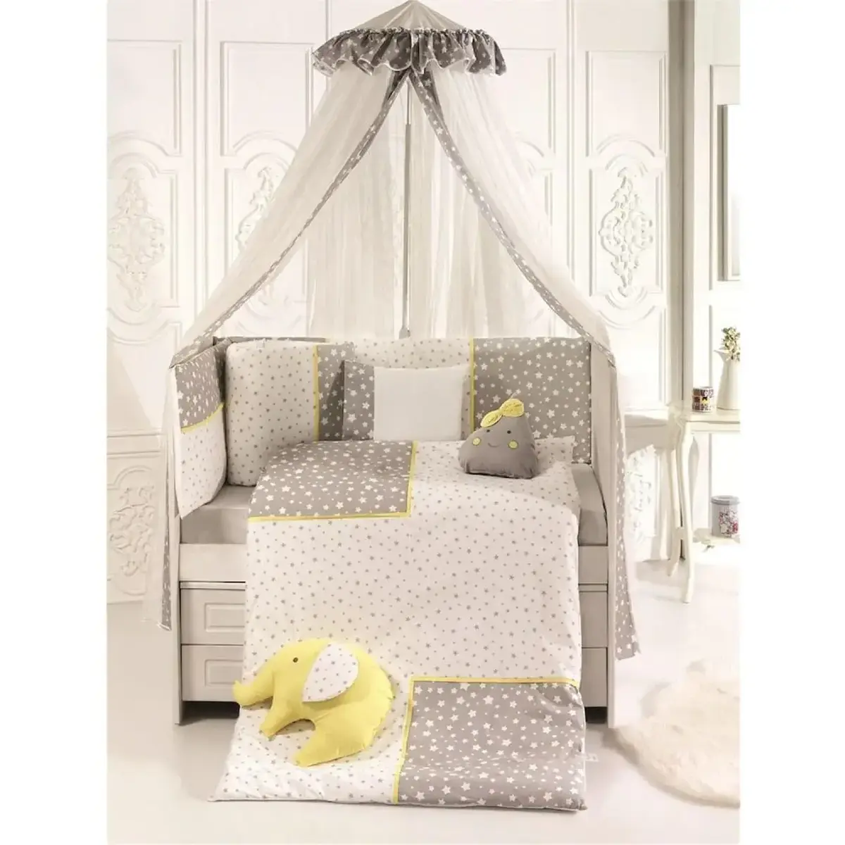 Pierre Cardin Dynamic Smiley Stars Uyku Seti 75x130 Gray Yellow