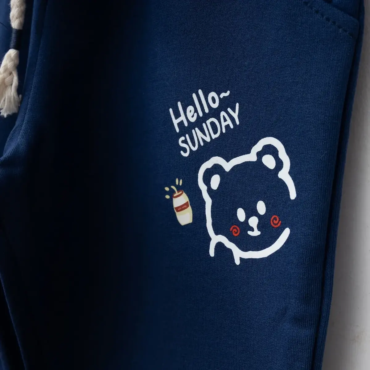 Bebolly Eşofman Altı Hello Sunday Ayıcıklı Baskılı Lacivert