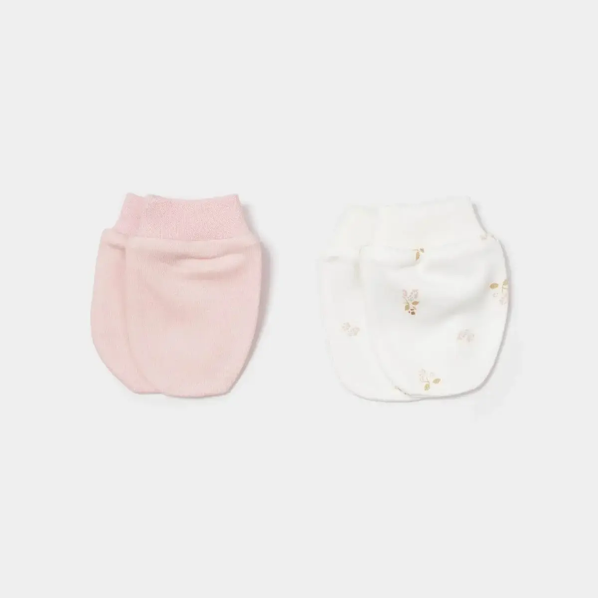 Bibaby Organik Eldiven 2li The Flowers Ekru - Pembe