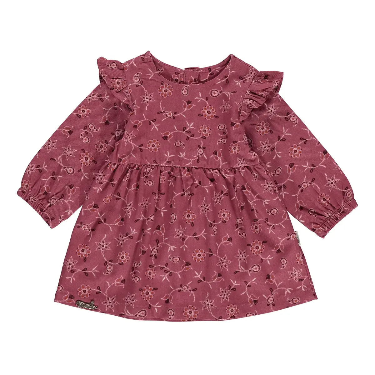 Overdo Elbise Bandanalı Kadife Çiçekli Gül Kurusu