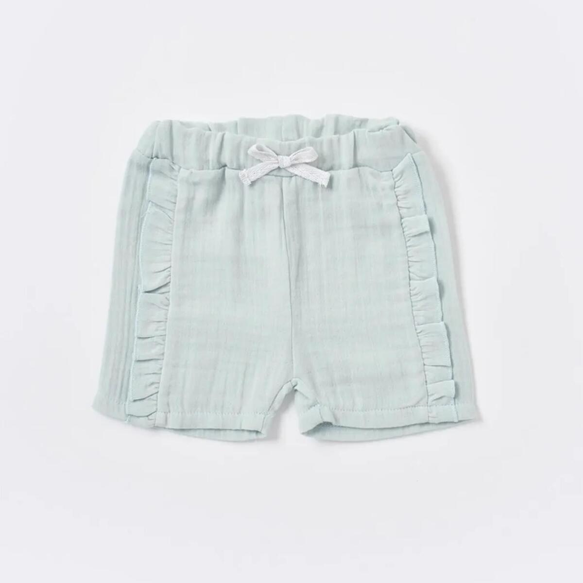 Bibaby Organik 2li Takım Şortlu Pretty Ears Mint - Ekru