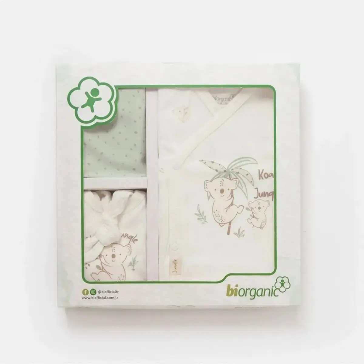Bibaby Organik Hastane Çıkışı 5li Koala Jungle Mint