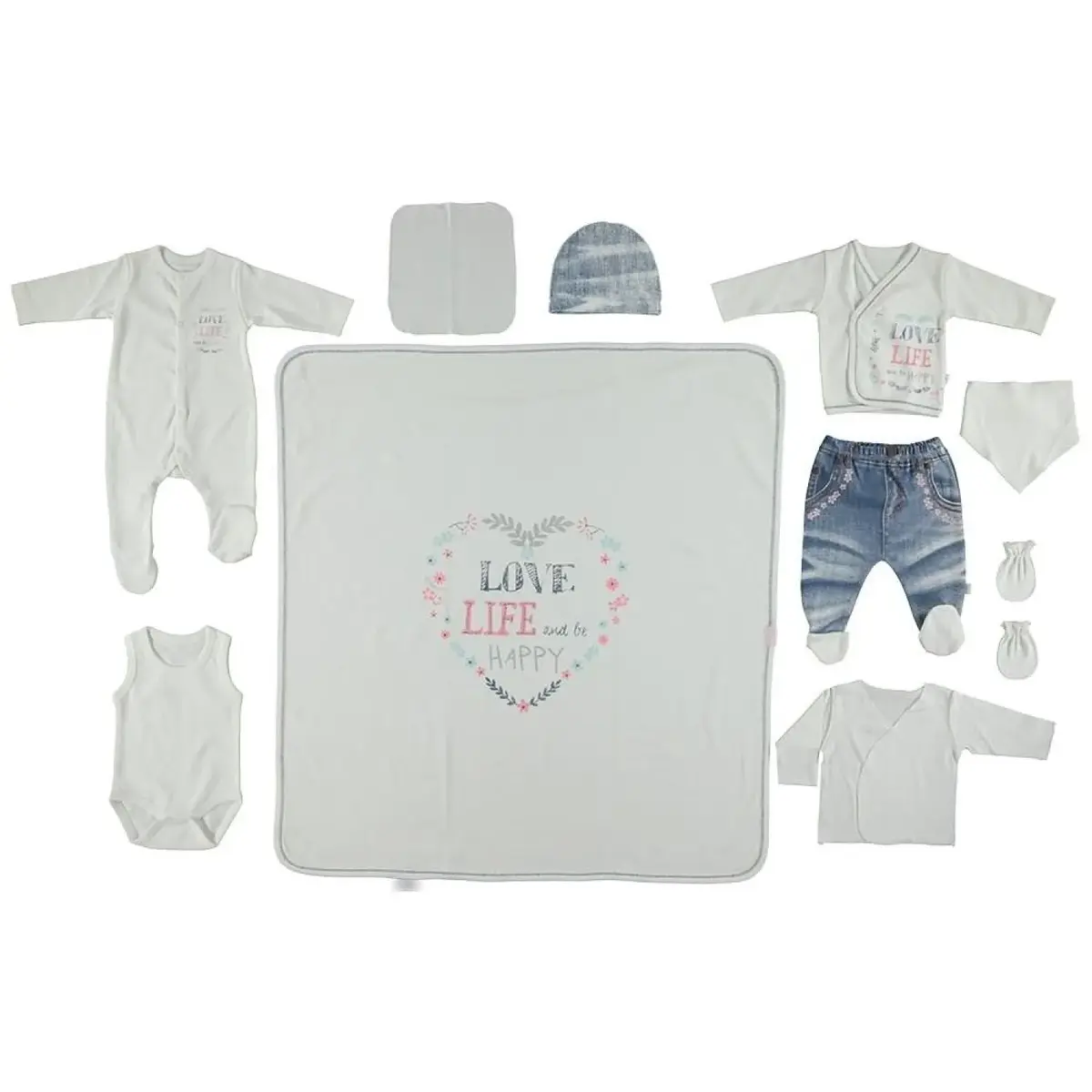 Bebetto Hastane Çıkışı 10lu Penye Jeanetto Girl Ekru