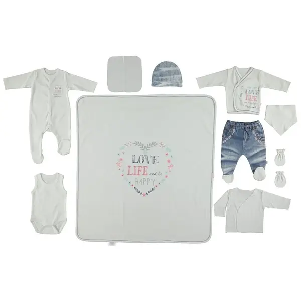 Bebetto Hastane Çıkışı 10lu Penye Jeanetto Girl Ekru