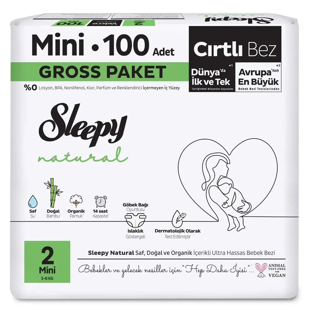 Sleepy Bebek Bezi Natural 2 Numara Mini 100lü Gross Paket