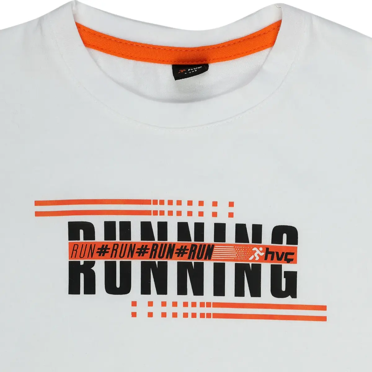 Hvc T-Shirt Run Baskılı Beyaz - Turuncu