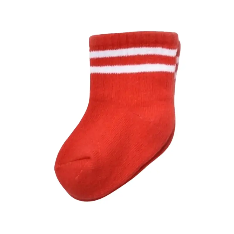 Bibaby Organik Çorap Soket Çizgili Kırmızı