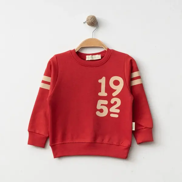 Bebolly Sweatshirt 1952 Baskılı Kırmızı
