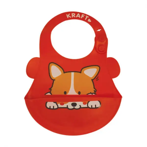 Kraft Silikon Mama Önlüğü Soft Kırmızı