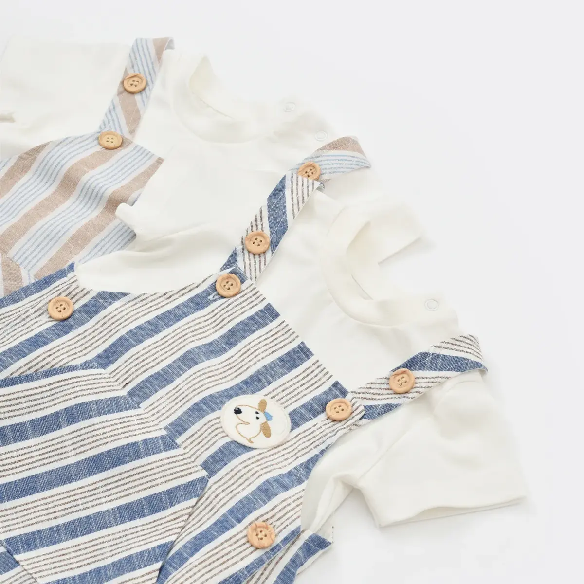 Bibaby Salopet Tulum Stripe Sytle Bej - Mavi