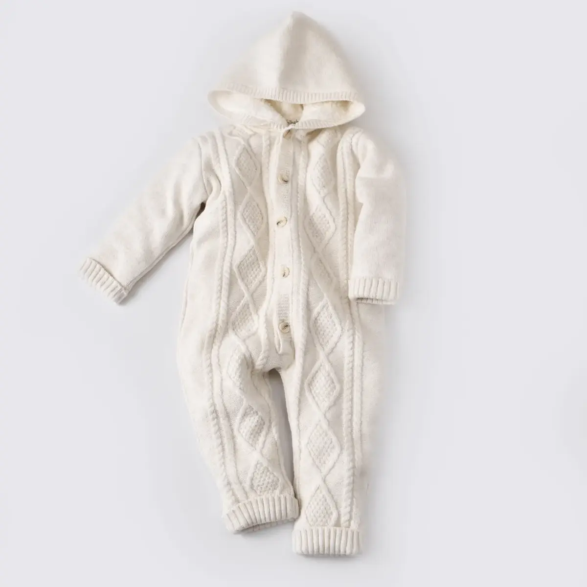 Bibaby Tulum Triko Welsoft Desenli Ekru