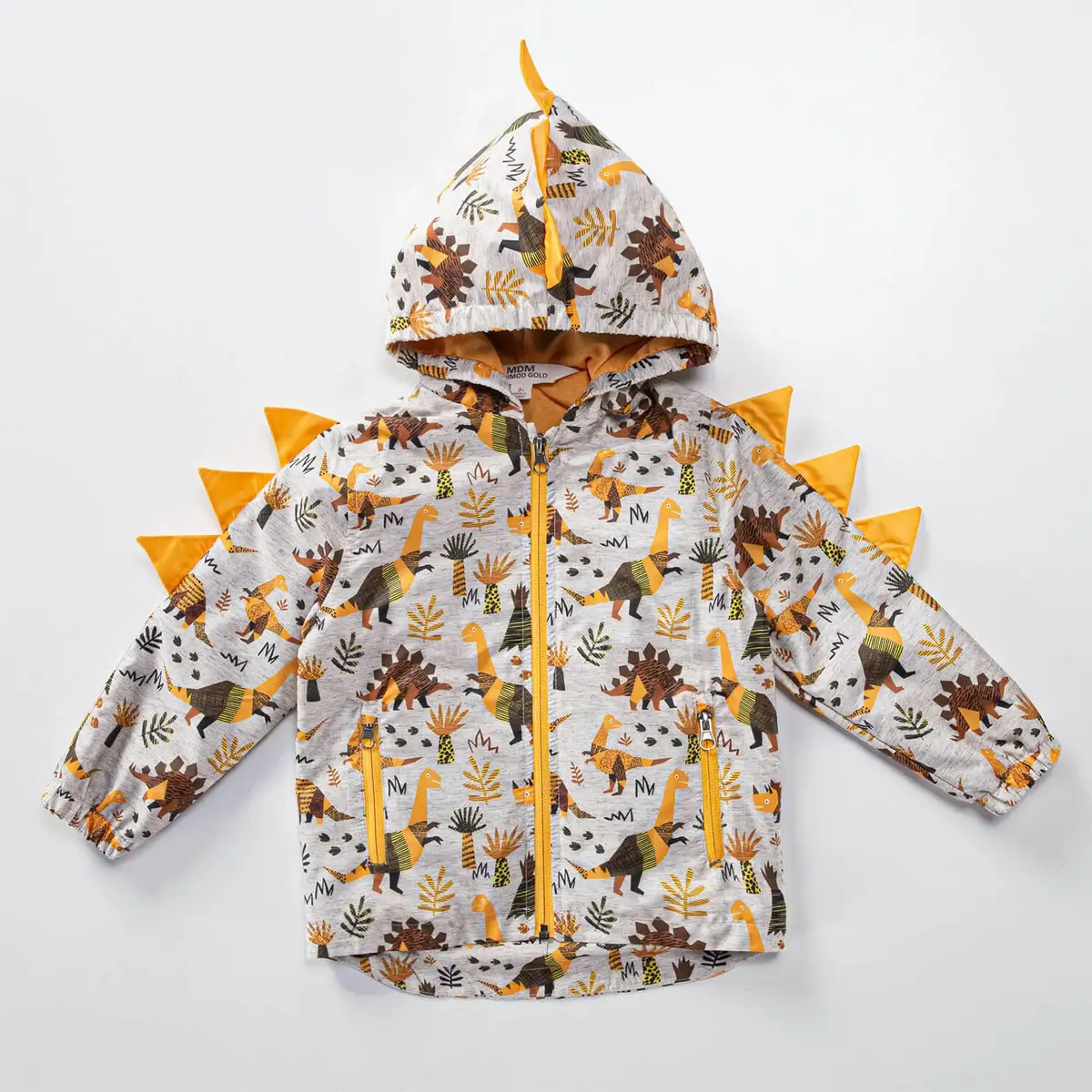 Midimod Yağmurluk Dinazor Baskılı Hardal