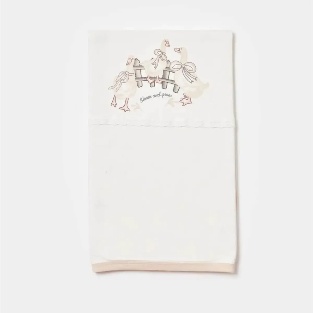 Bibaby Battaniye Twinn Duck 85x90cm Ekru - Pembe