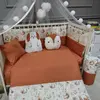 Yuar Baby Yan Duvarlı Beşik Uyku Seti Somon Sincap