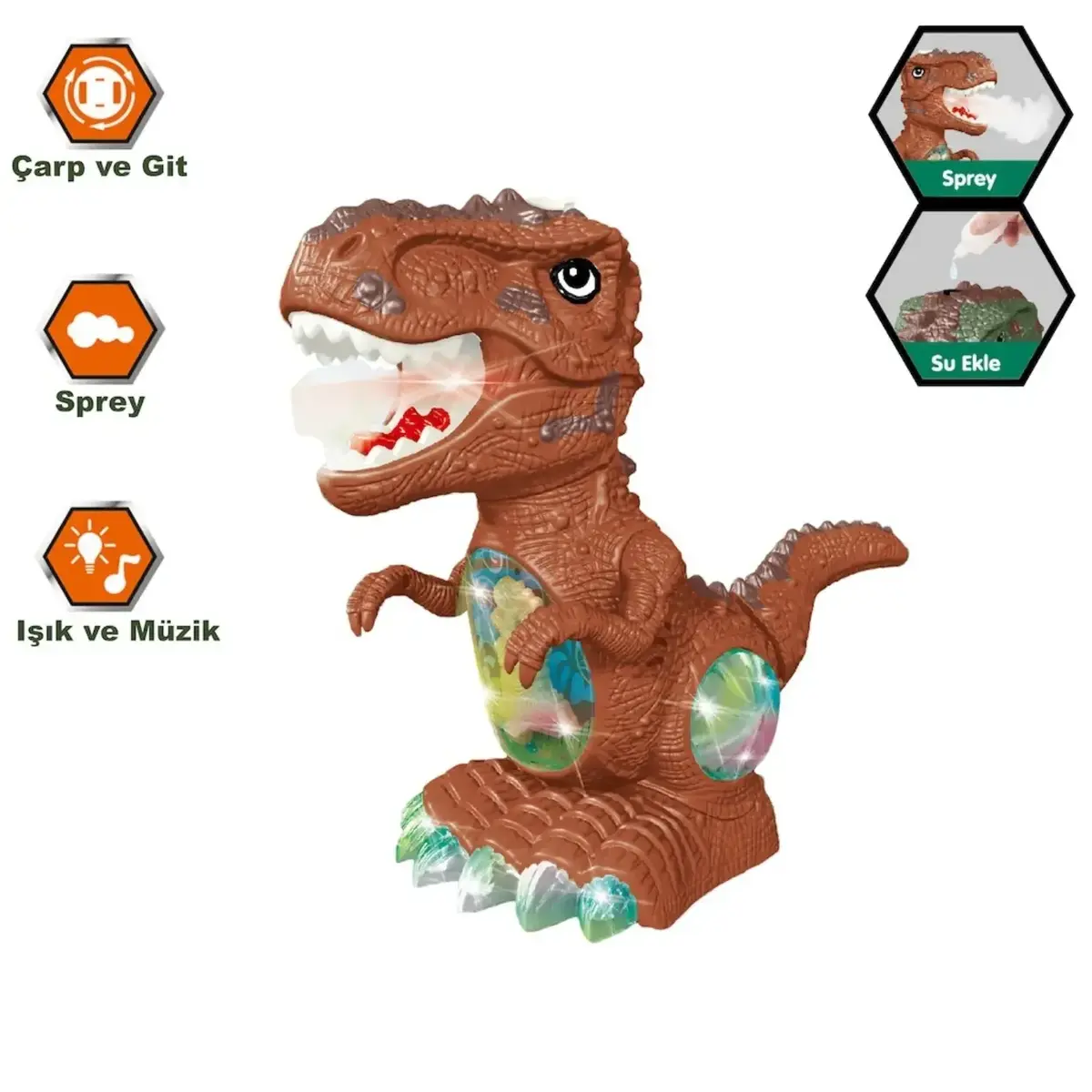 Vardem Işıklı Müzikli Hareketli Buhar Çıkartan Dinozor