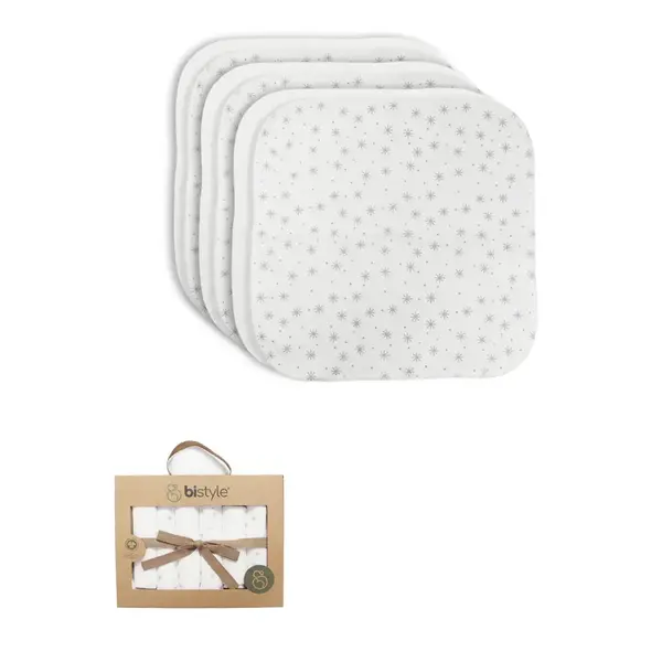 Bistyle Organik Mendil 6lı Stars Kutulu 20x20cm Gri