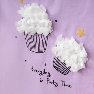 Winimo T-Shirt Cupcake Baskılı Lila