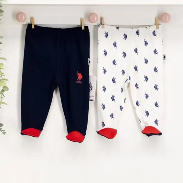 U.S Polo Pantolon Patikli 2li Lacivert - Krem