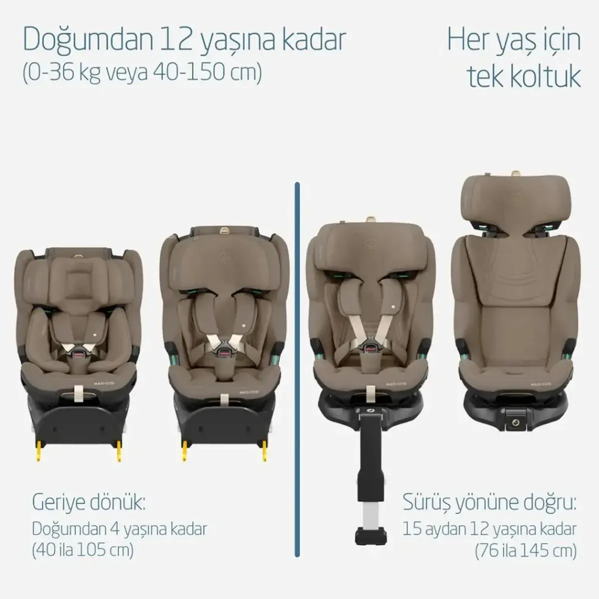 Maxi-Cosi Emerald 360 Pro Slidetech Oto Koltuğu 0-36 Kg Authentic Truffle