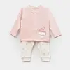 Bibaby Organik Pijama Takımı The Flowers Ekru - Pembe