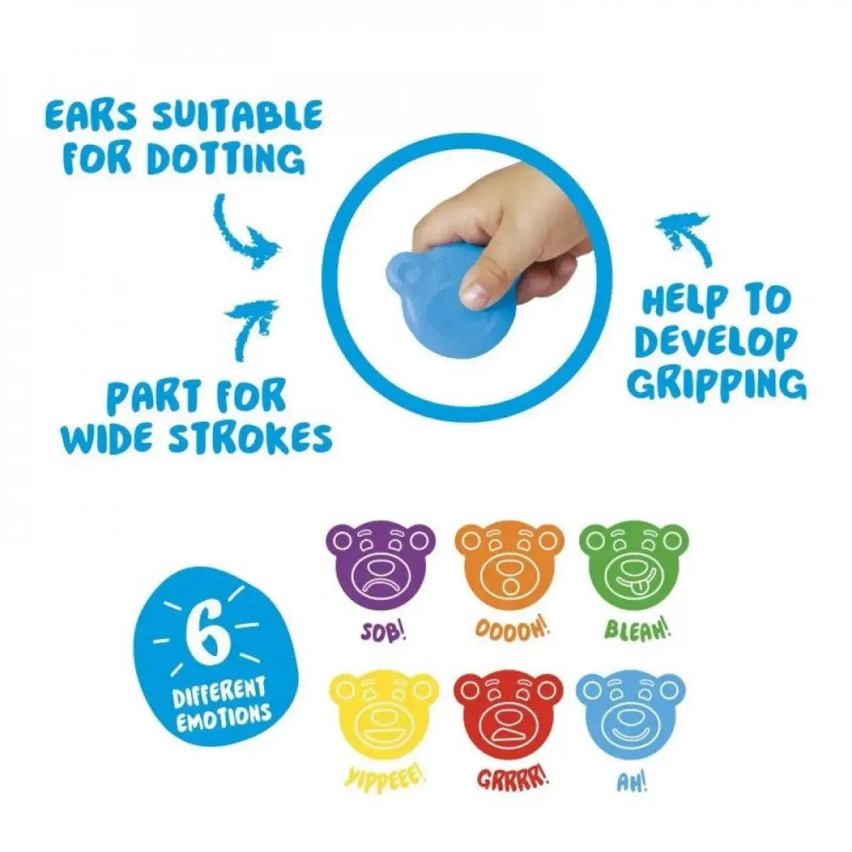 Carioca Baby Teddy Şekilli Kirletmeyen Mum Boyalar 6lı