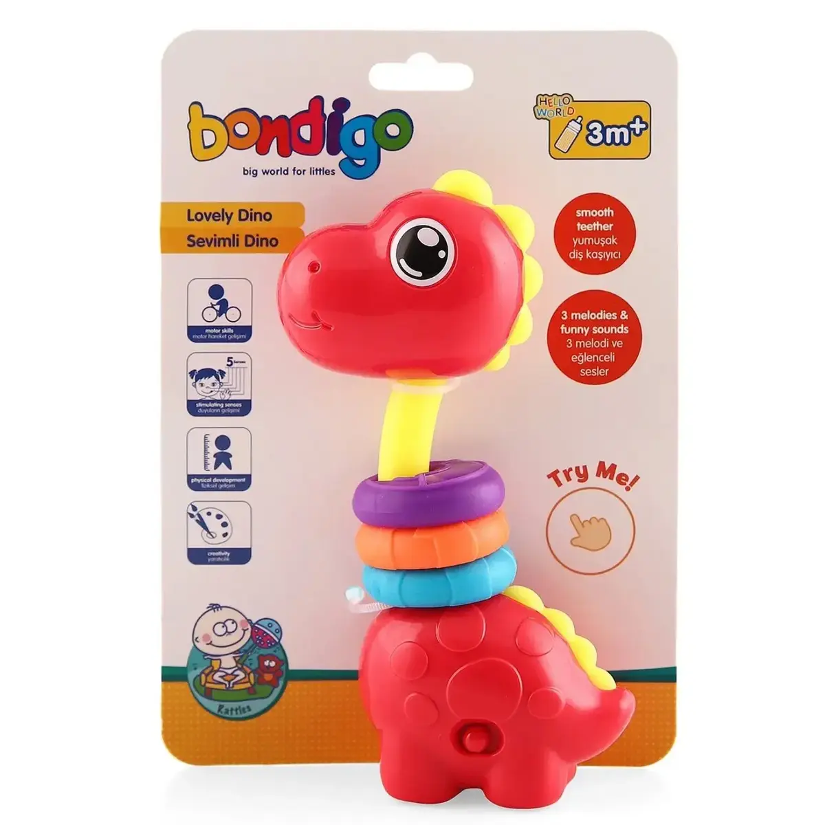 Sevimli Dino - Işıklı Müzikli Çıngırak