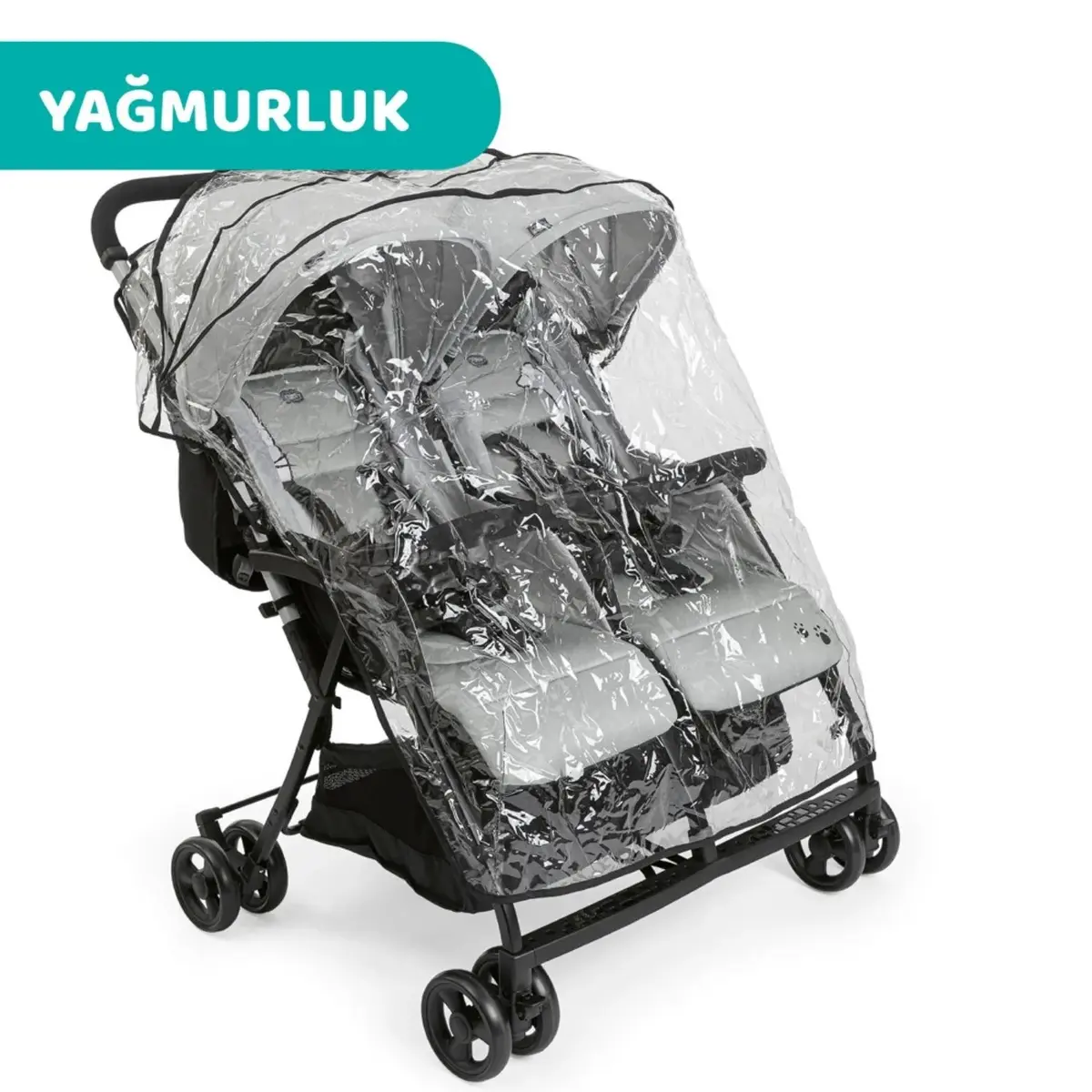 Chicco Ohlala İkiz Bebek Arabası Silver Cat