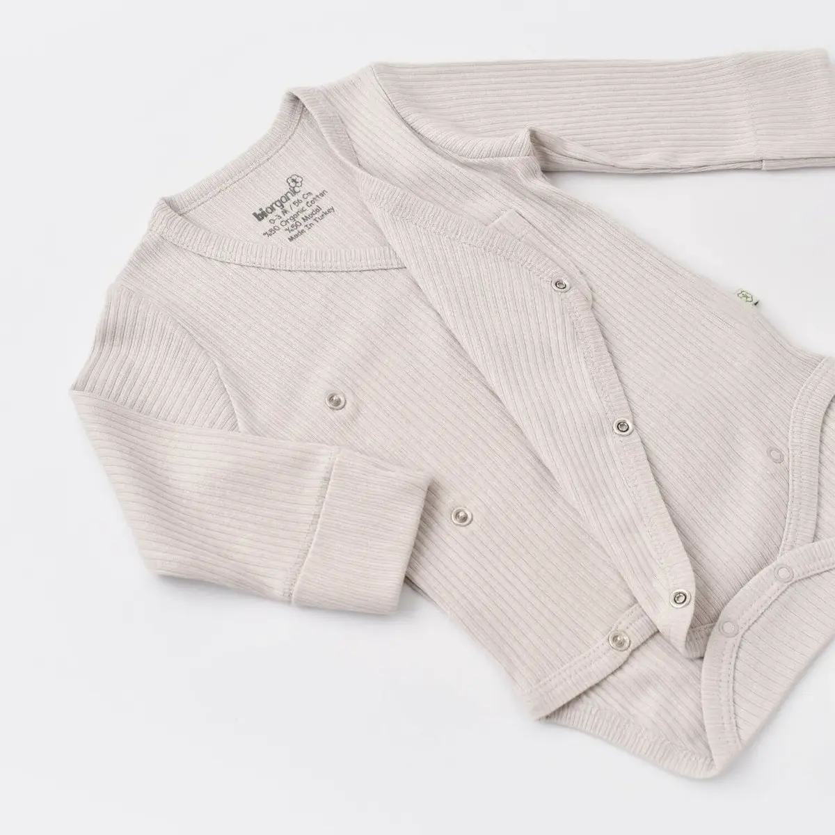 Bibaby Organik Body Kruvaze Eldivenli Soft Modal Gri