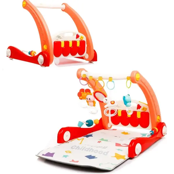 Babycim 2'si Bir Arada Aktivite Halısı&İlk Adım Arabası Pembe